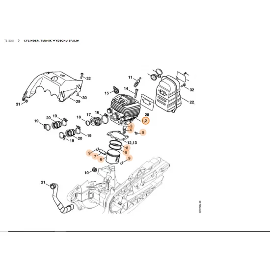 STIHL   Cylinder z tłokiem Ø 56 mm 4224 020 1202